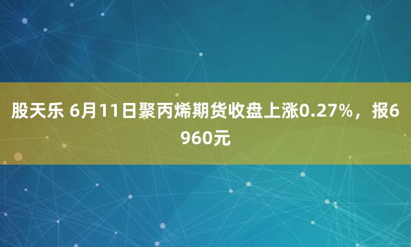 股天乐 6月11日聚丙烯期货收盘上涨0.27%，报6960元