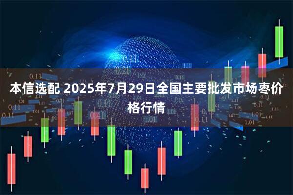 本信选配 2025年7月29日全国主要批发市场枣价格行情
