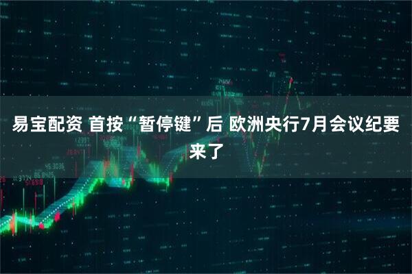 易宝配资 首按“暂停键”后 欧洲央行7月会议纪要来了